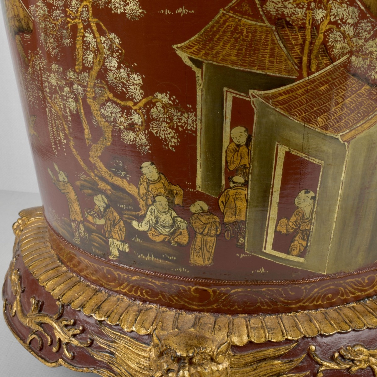 Chinese Red Lacquer Planter
