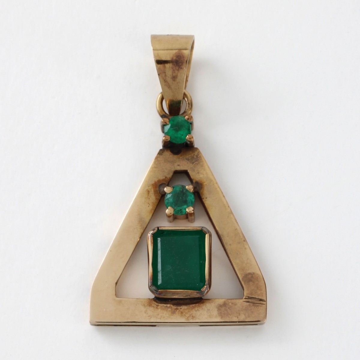 Emerald and 12K Pendant