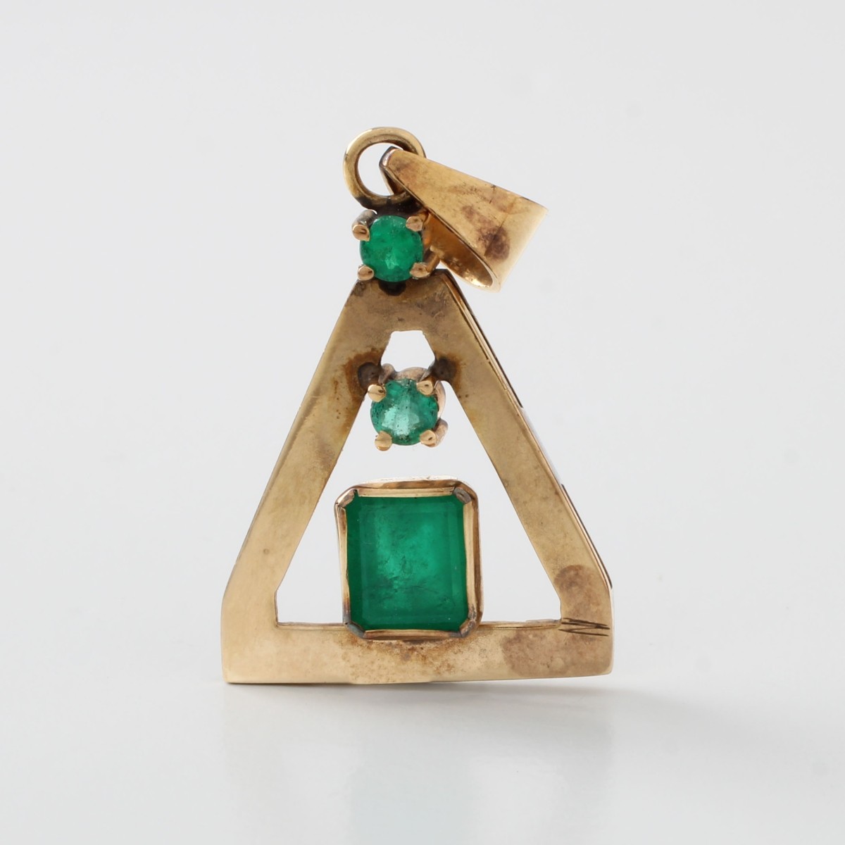 Emerald and 12K Pendant