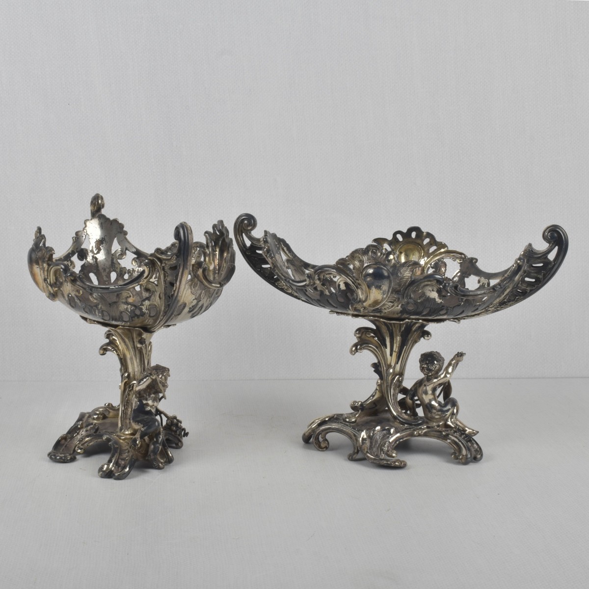 Antique Rococo or Baroque Compotes