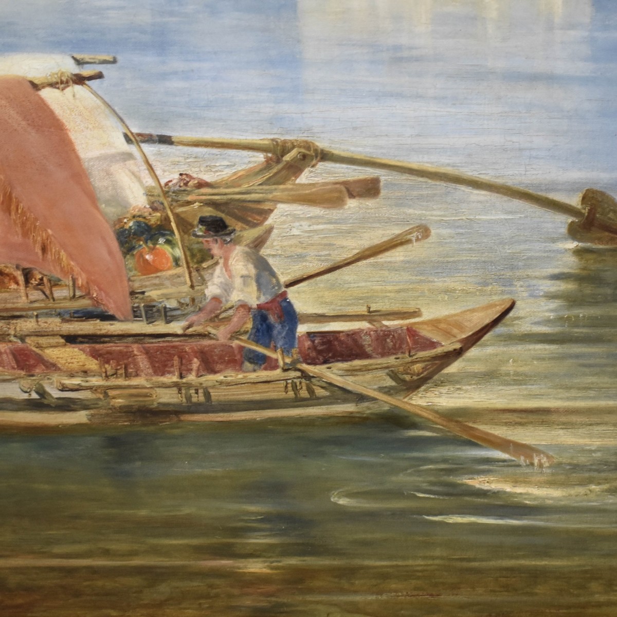 Oil on Canvas Painting of a Riverscape