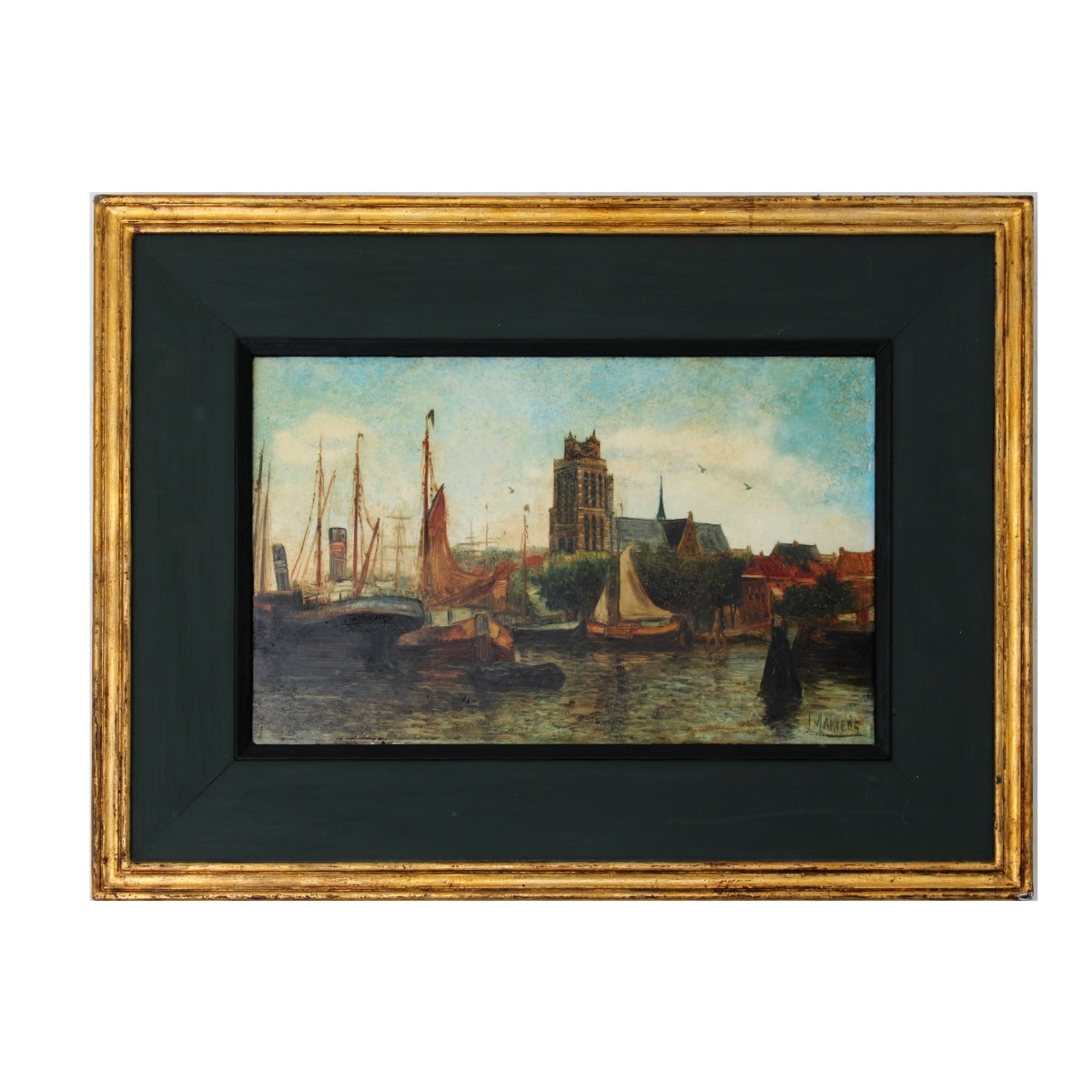 Vintage Oil on Porcelain Plaque
