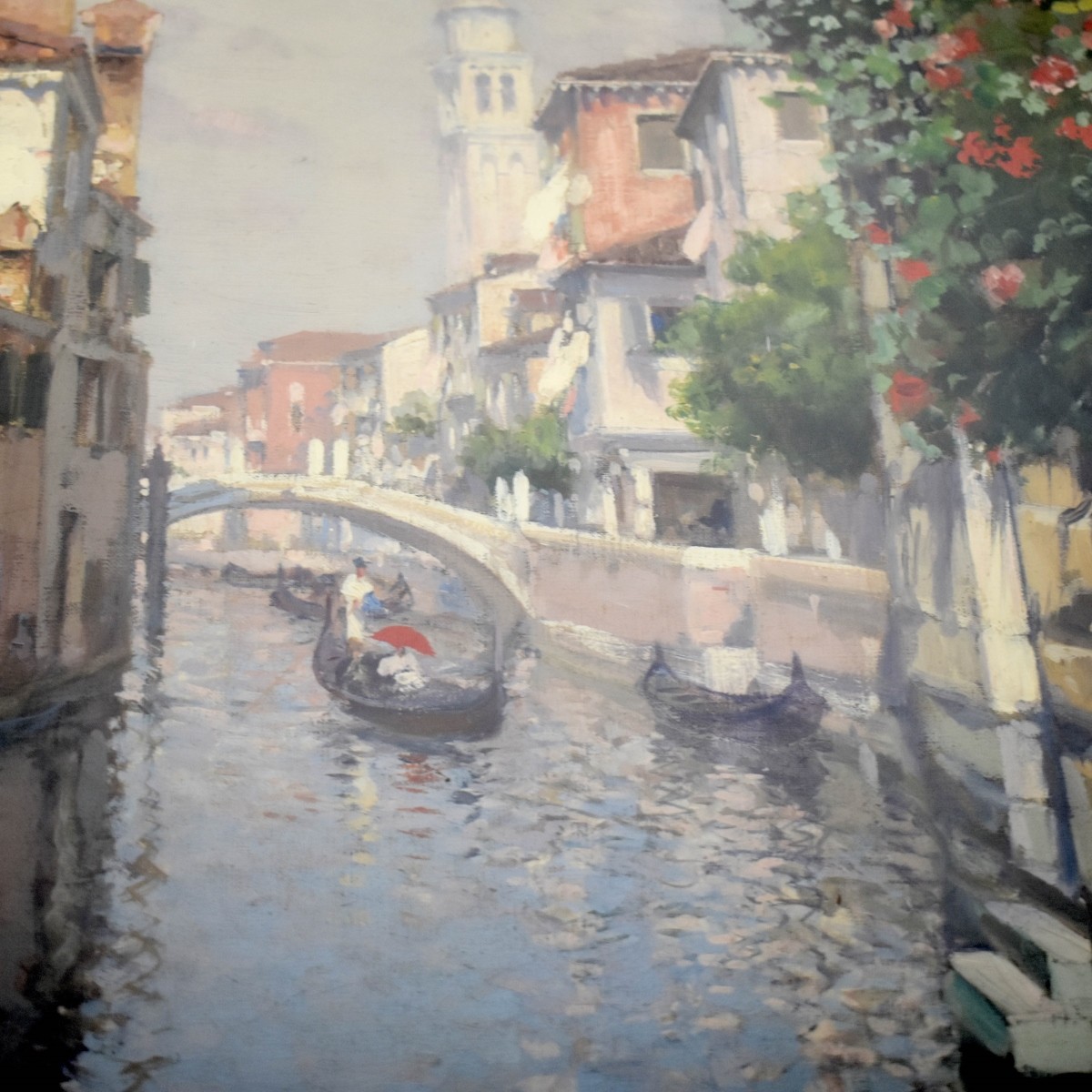 Venice Canal Scene Oil on Canvas