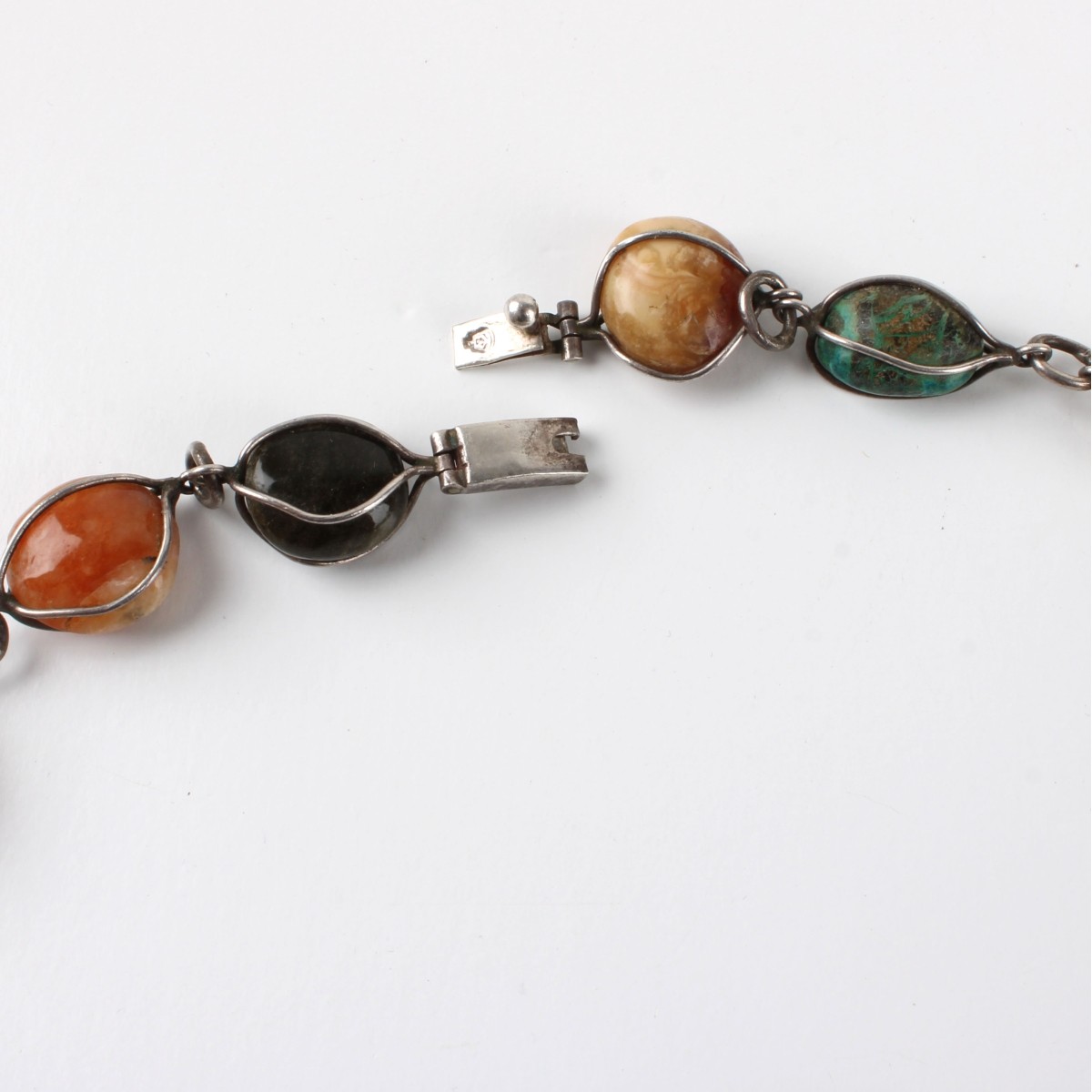 Mexican Sterling and Hardstone Necklace