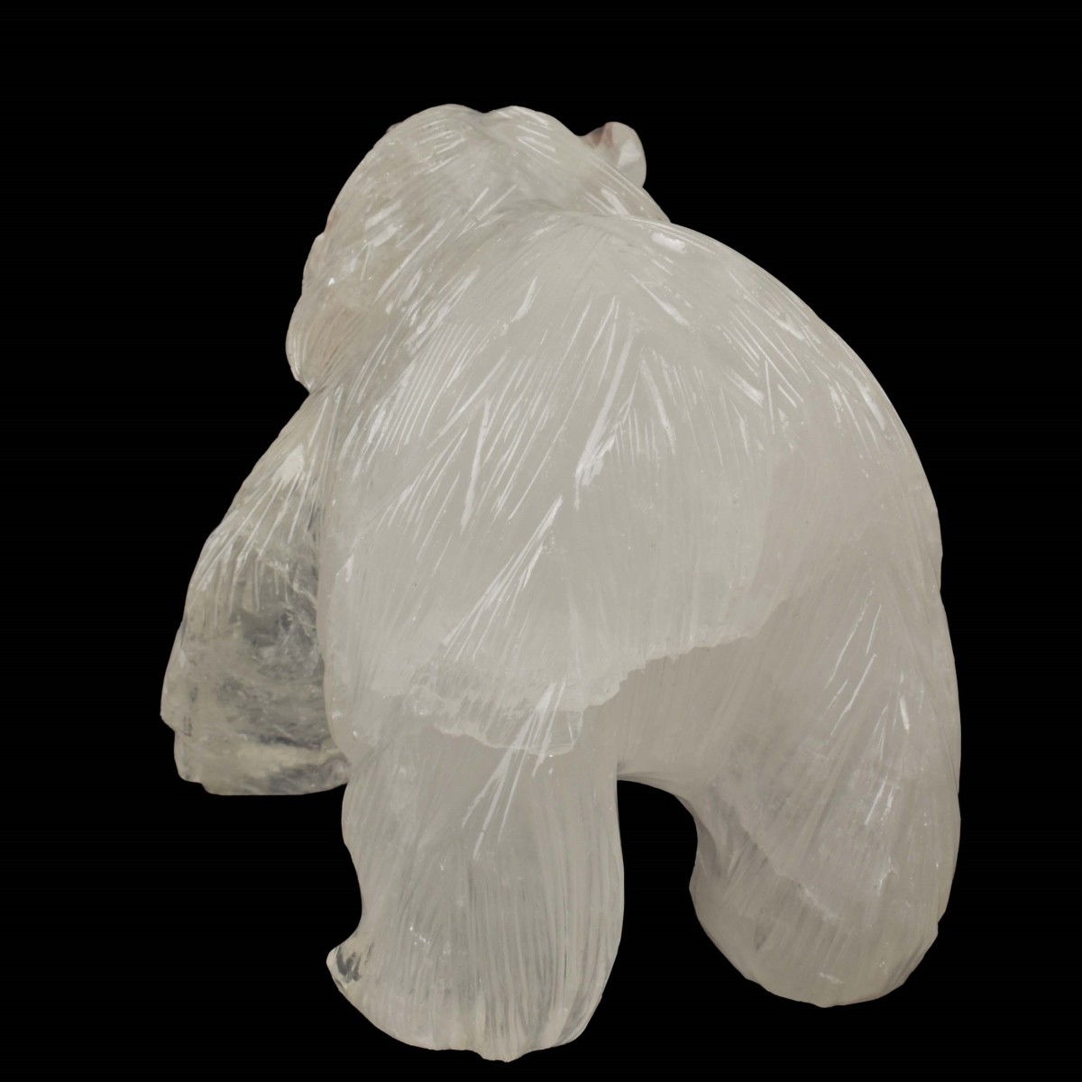 Russian Carved Rock Crystal Bear