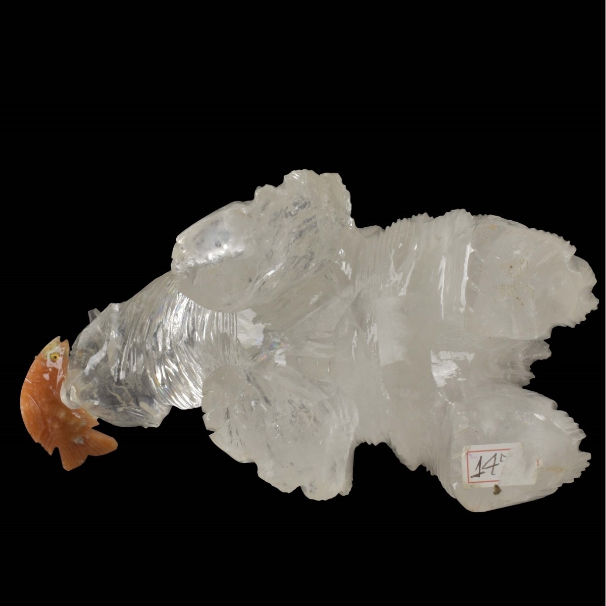 Russian Carved Rock Crystal Bear