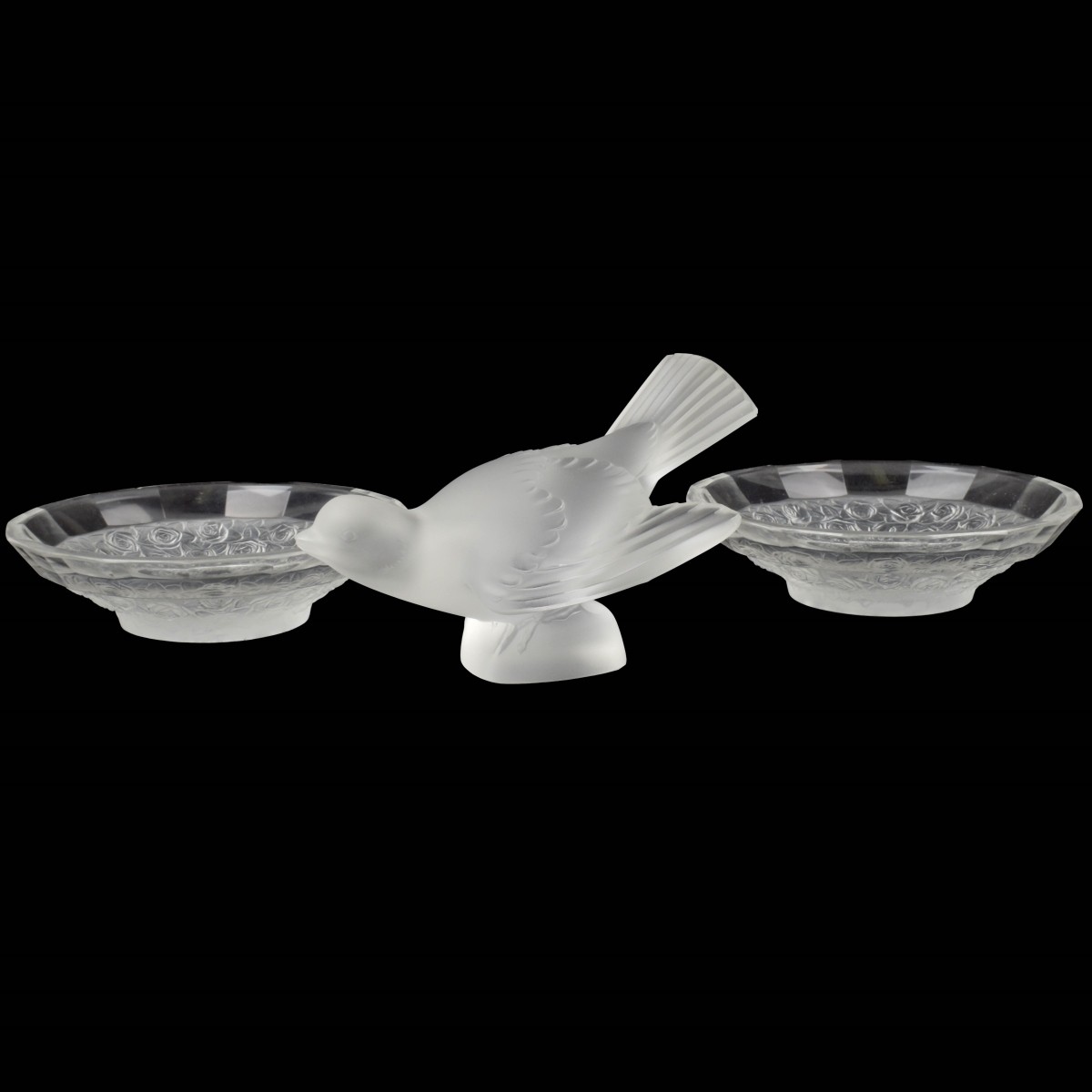 Lalique France Sparrow and Dishes