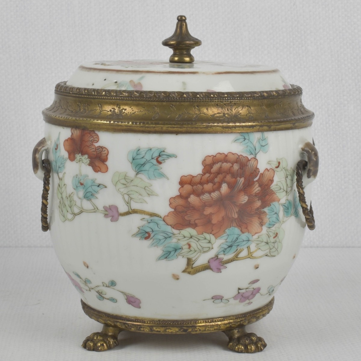 Chinese Famille Rose Footed Jar