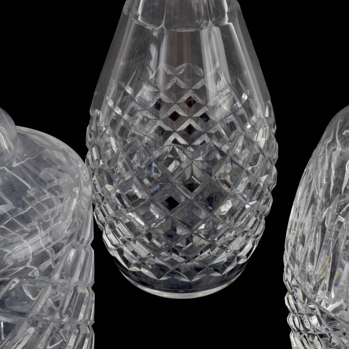 Three (3) Vintage Cut Crystal Decanters