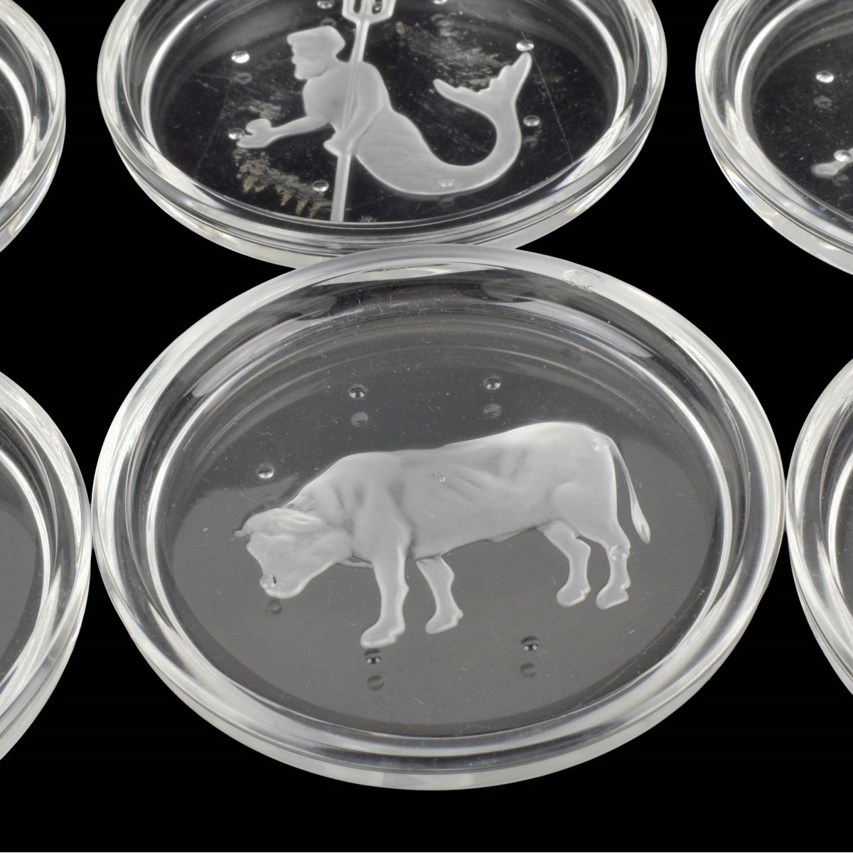 Crystal Coasters with Zodiac Signs