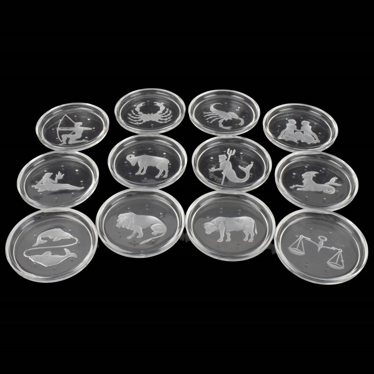 Crystal Coasters with Zodiac Signs