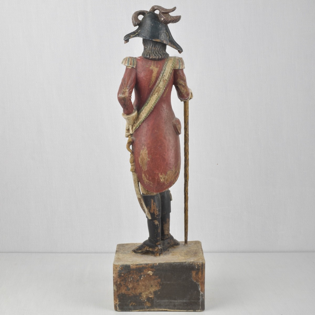 Carved and Painted Military Man Figure