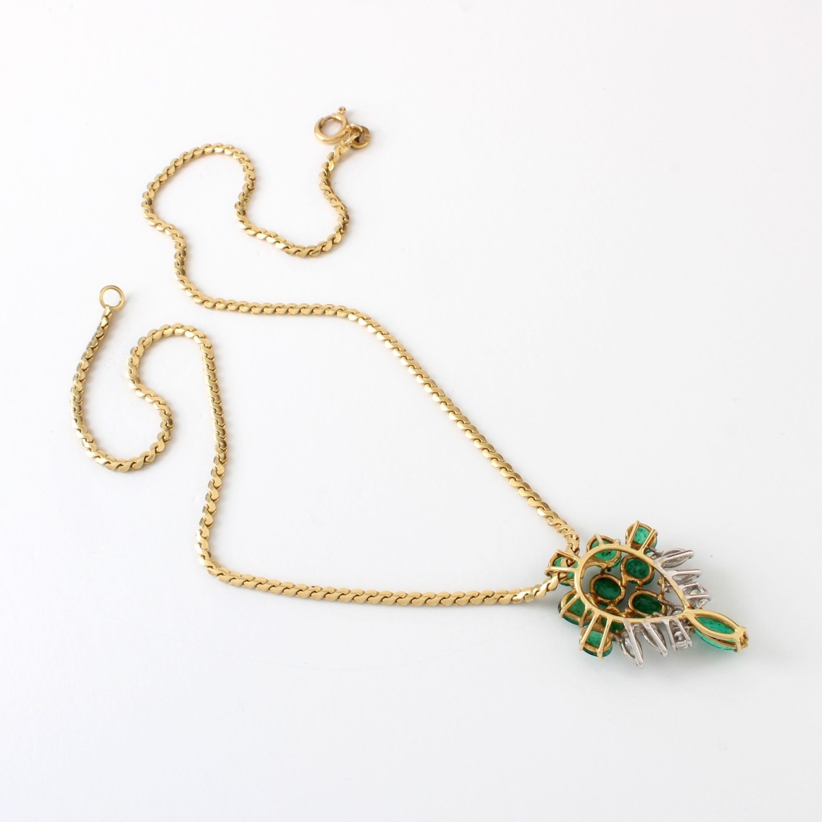 Emerald, Diamond and 18K Necklace