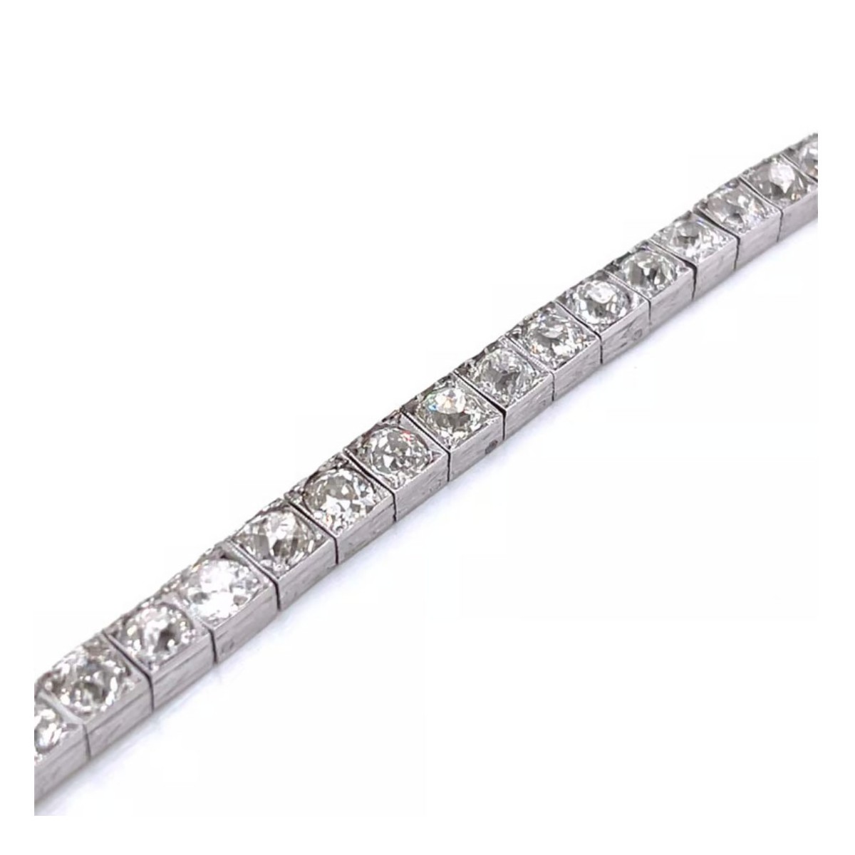 Deco Diamond and Platinum Bracelet