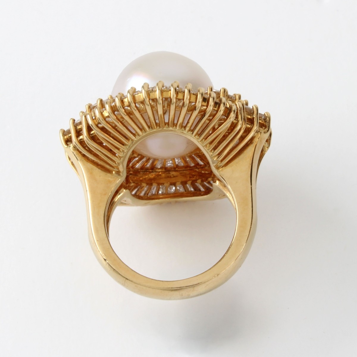 Diamond, Pearl and 18K Ring