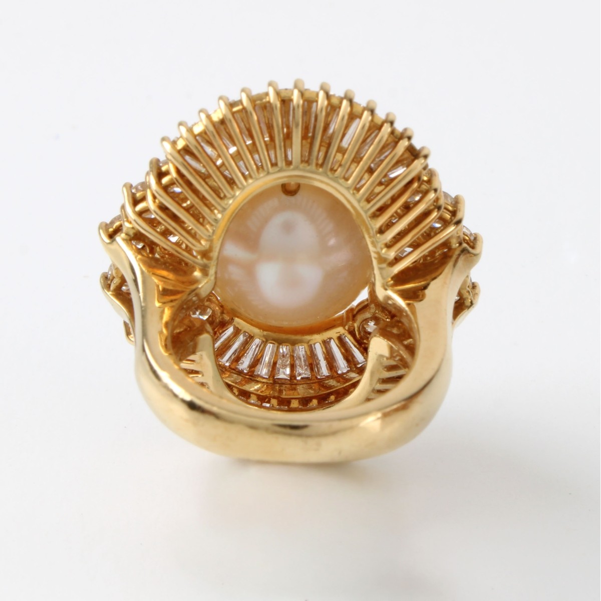 Diamond, Pearl and 18K Ring