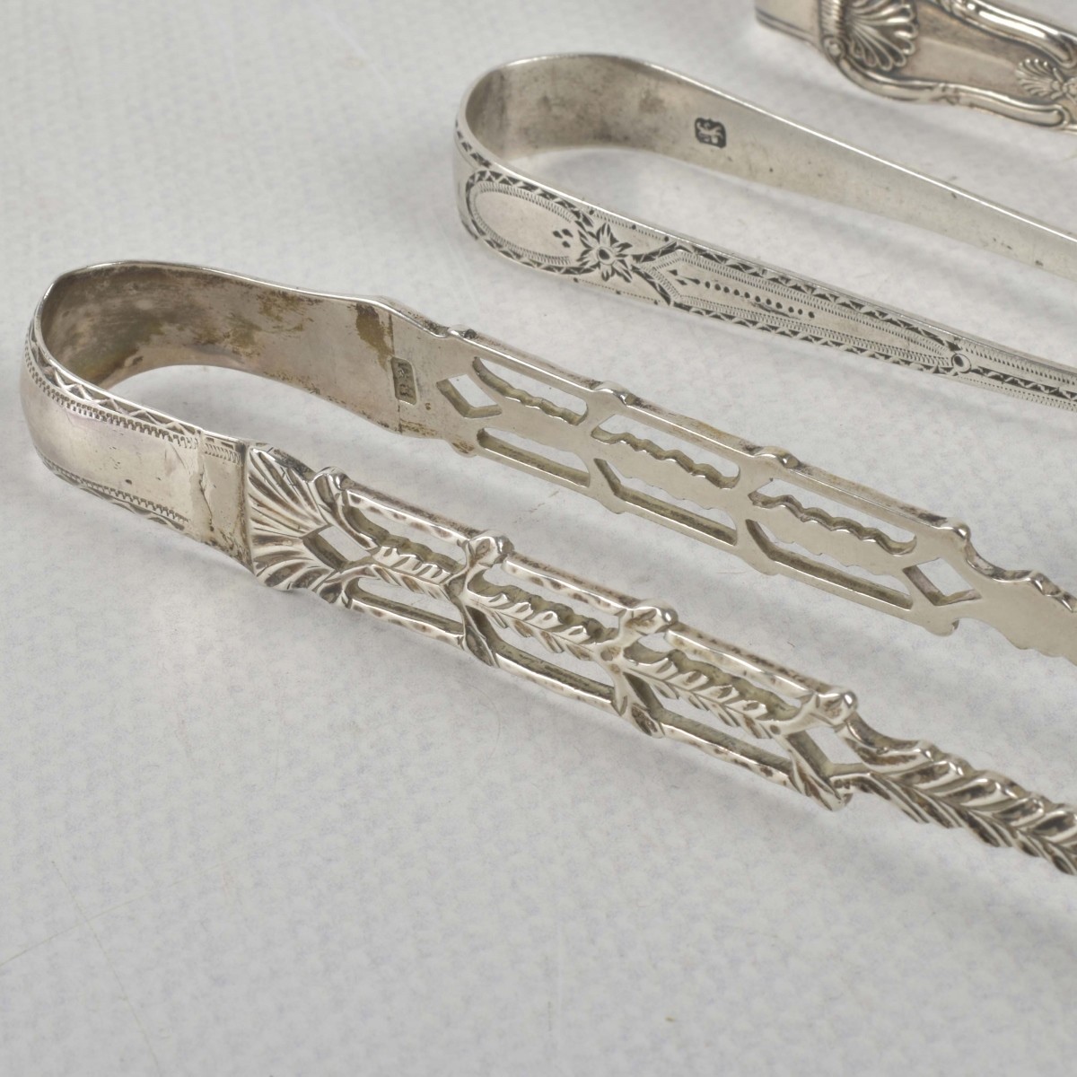 Antique Sterling Silver Tongs