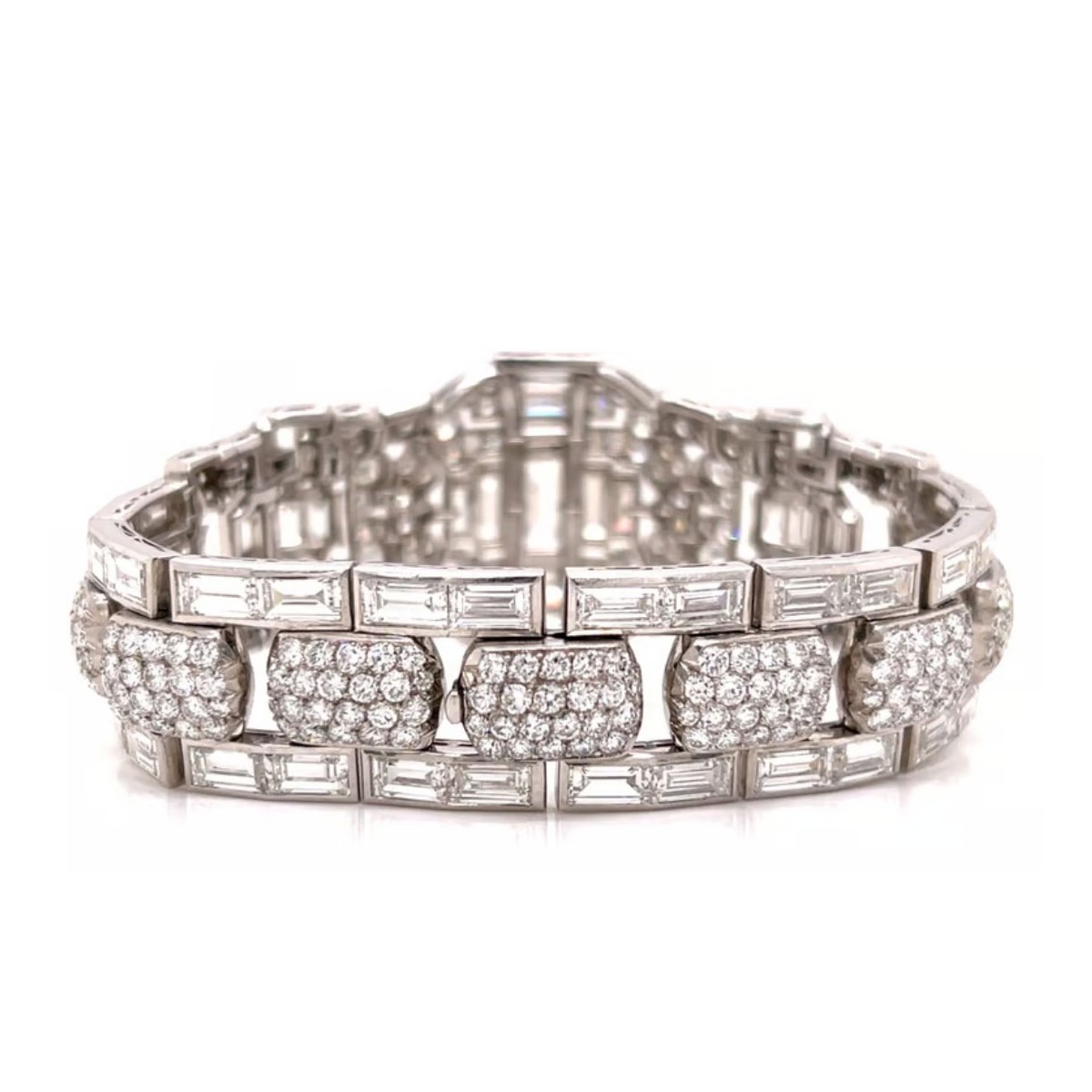 Deco Diamond and Platinum Bracelet