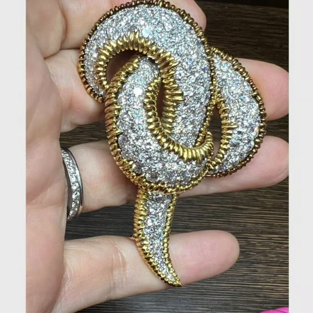 Diamond, Platinum and 18K Brooch