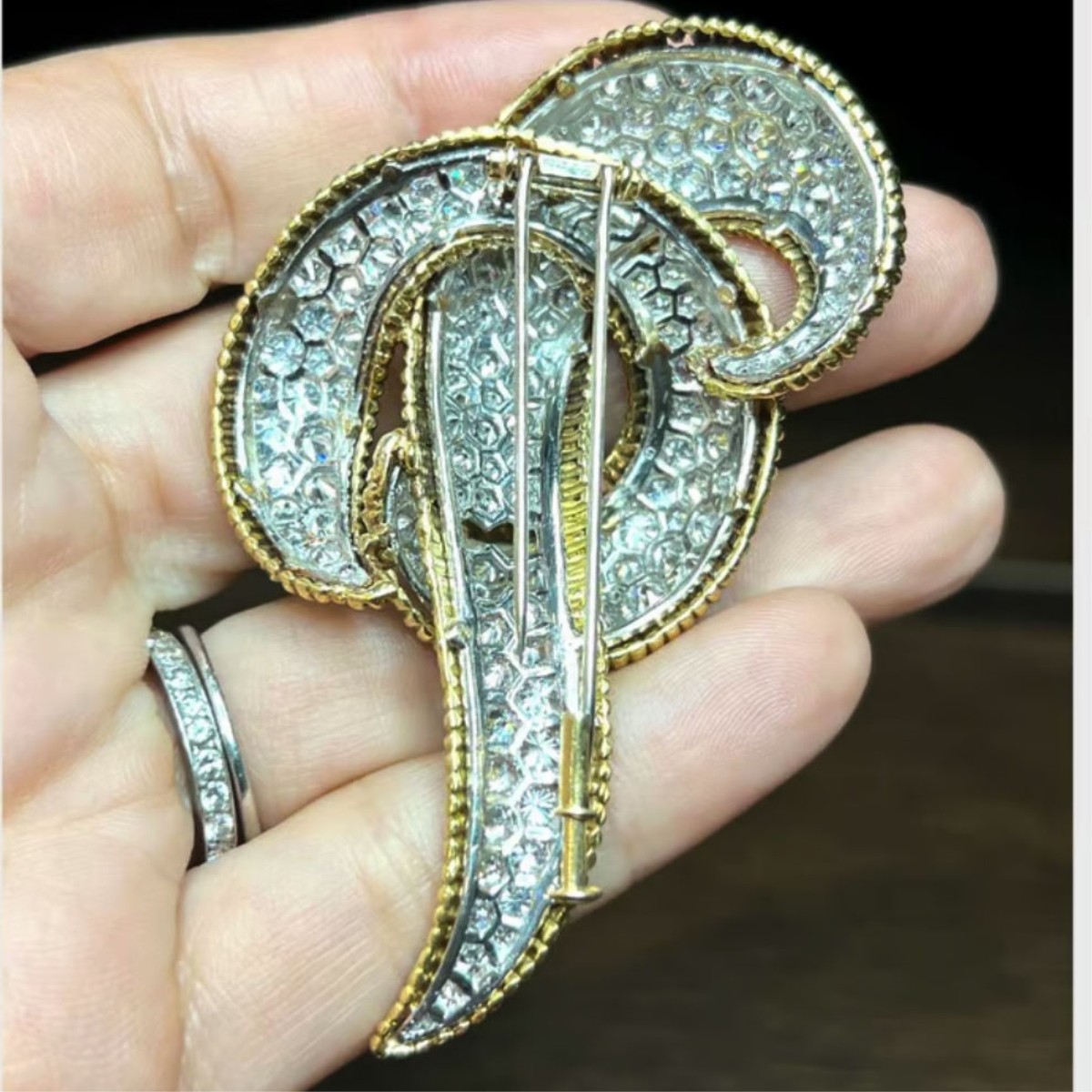 Diamond, Platinum and 18K Brooch