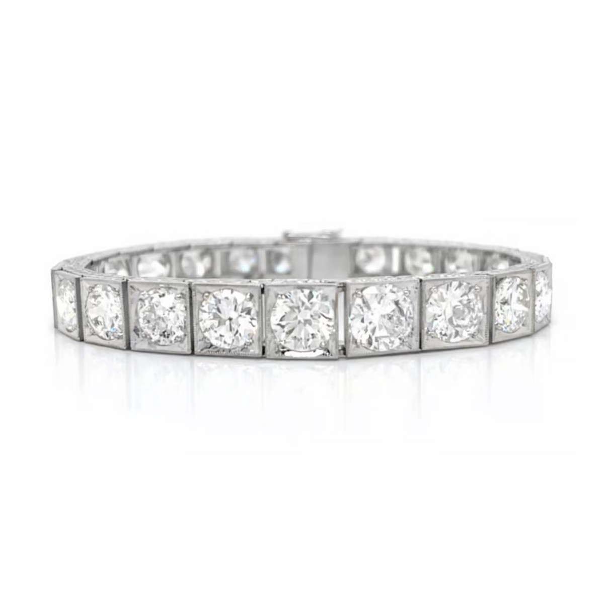 Diamond and Platinum Line Bracelet