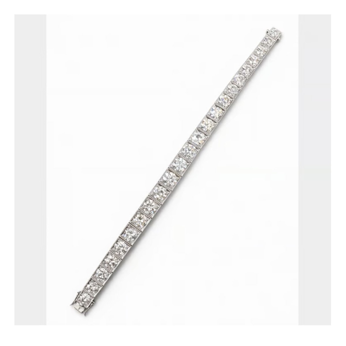 Diamond and Platinum Line Bracelet