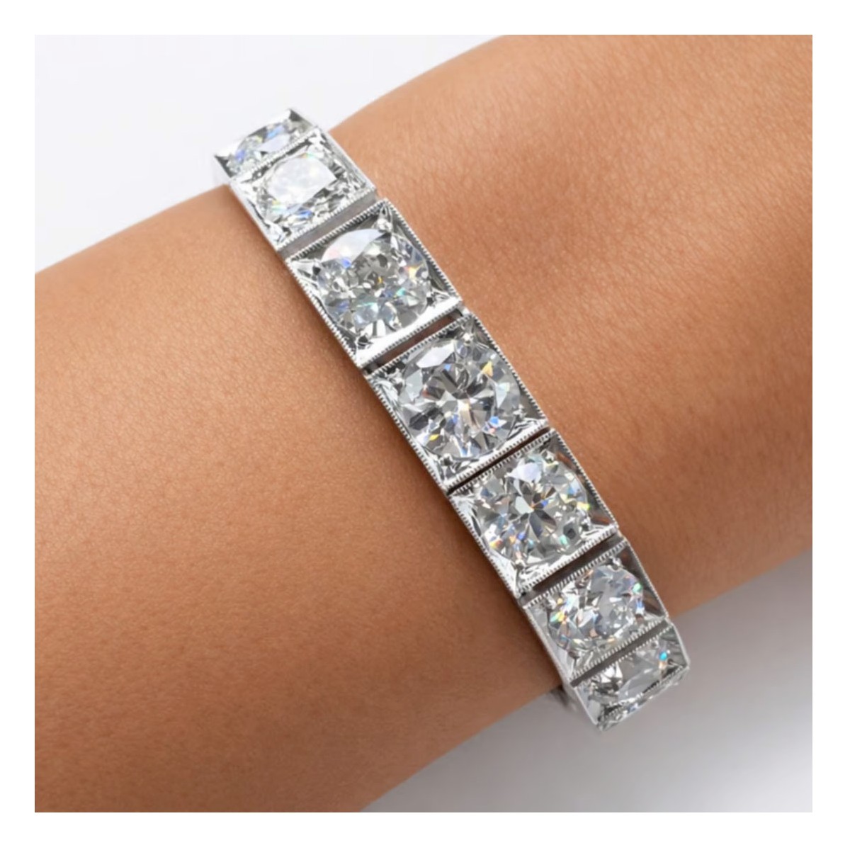 Diamond and Platinum Line Bracelet