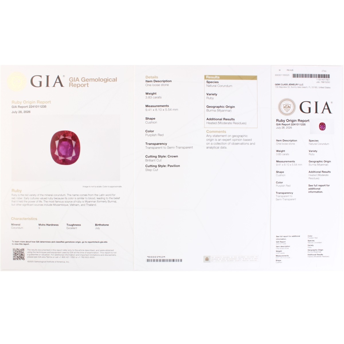 GIA Burma Ruby