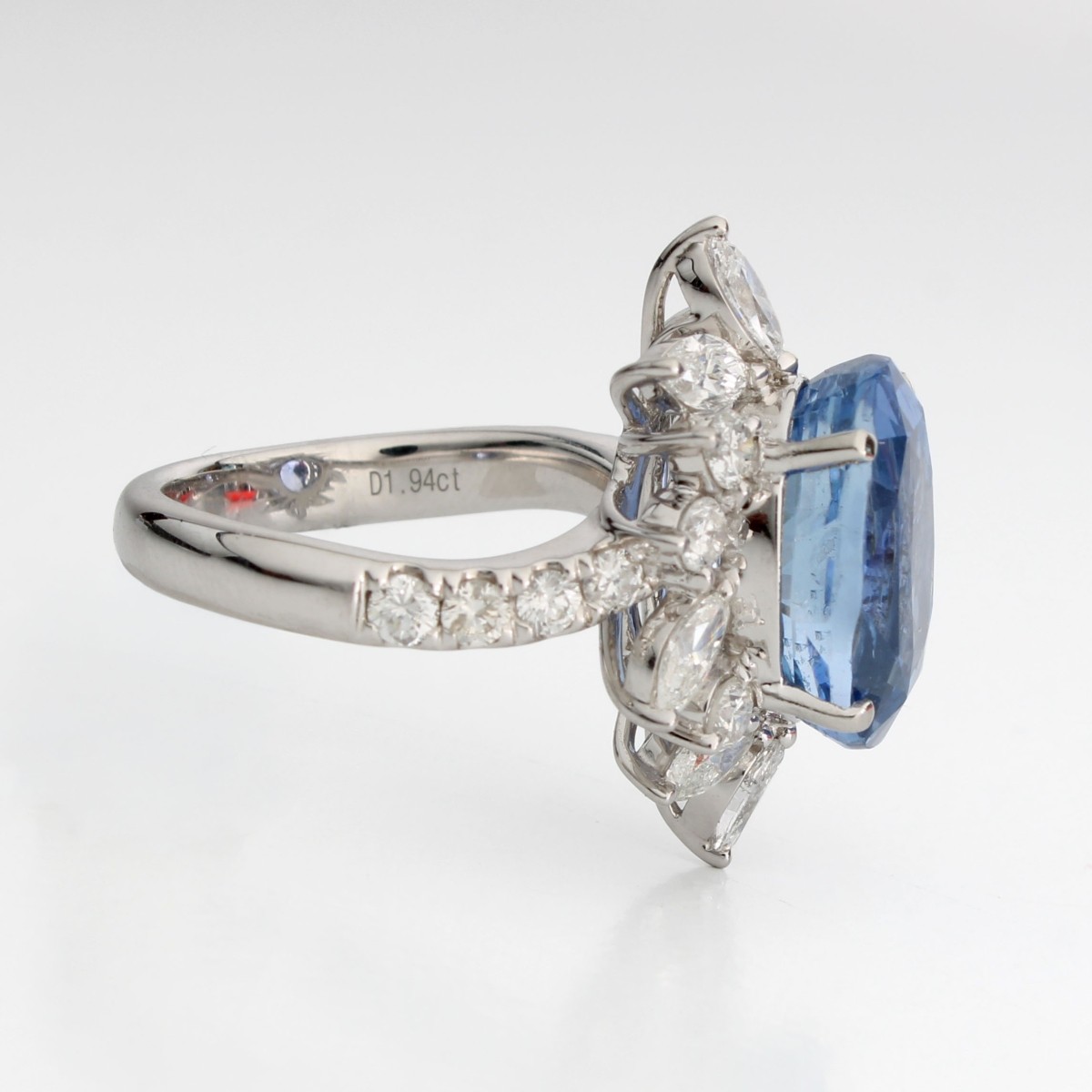GIA Sapphire Diamond and Plat Ring