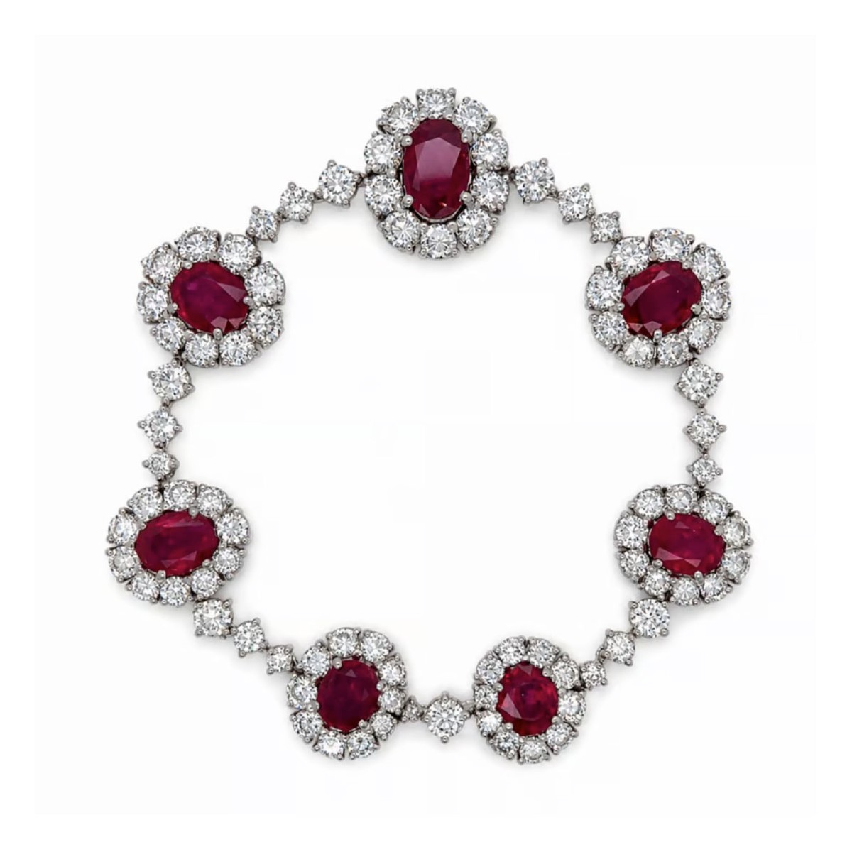 Ruby, Diamond and Platinum Bracelet