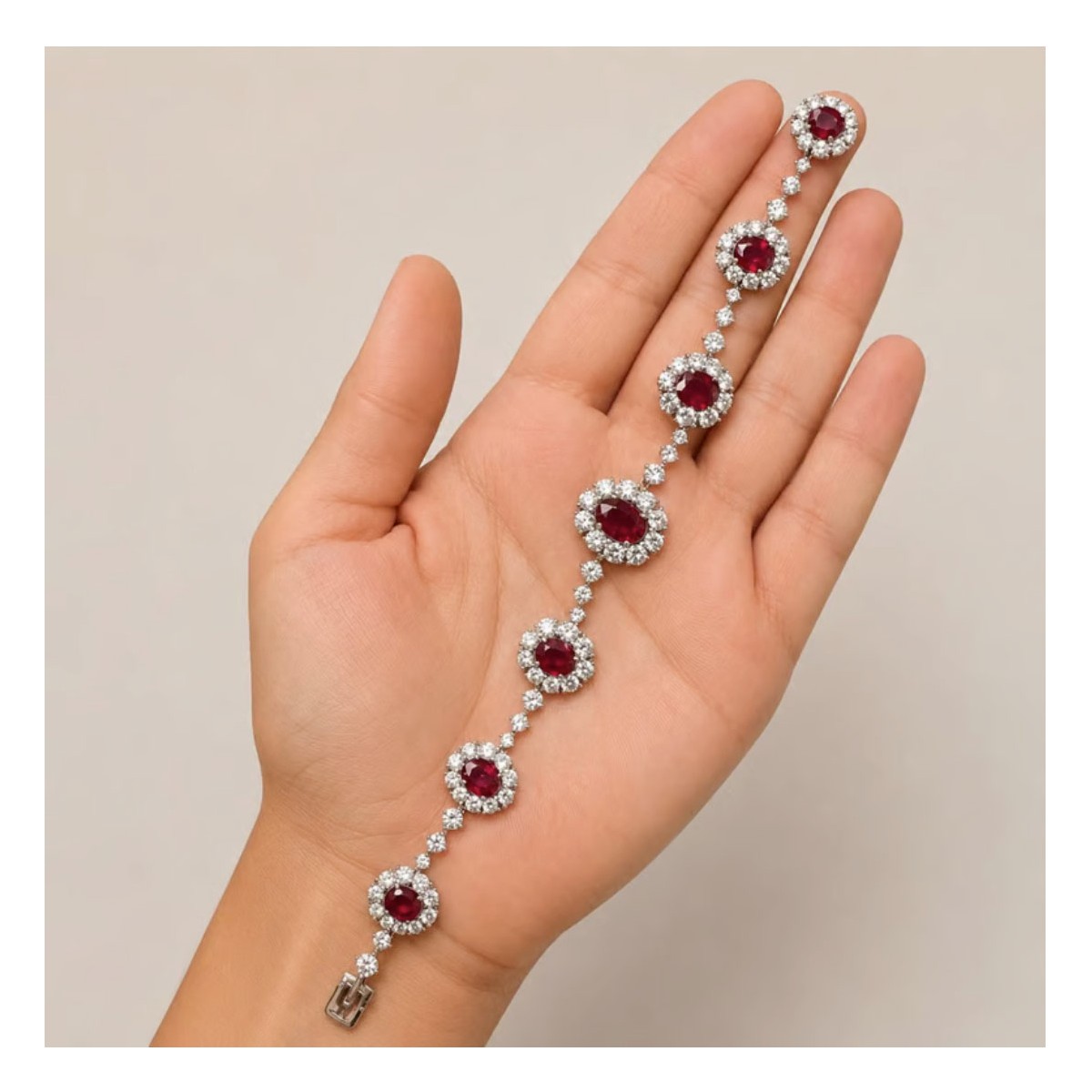 Ruby, Diamond and Platinum Bracelet