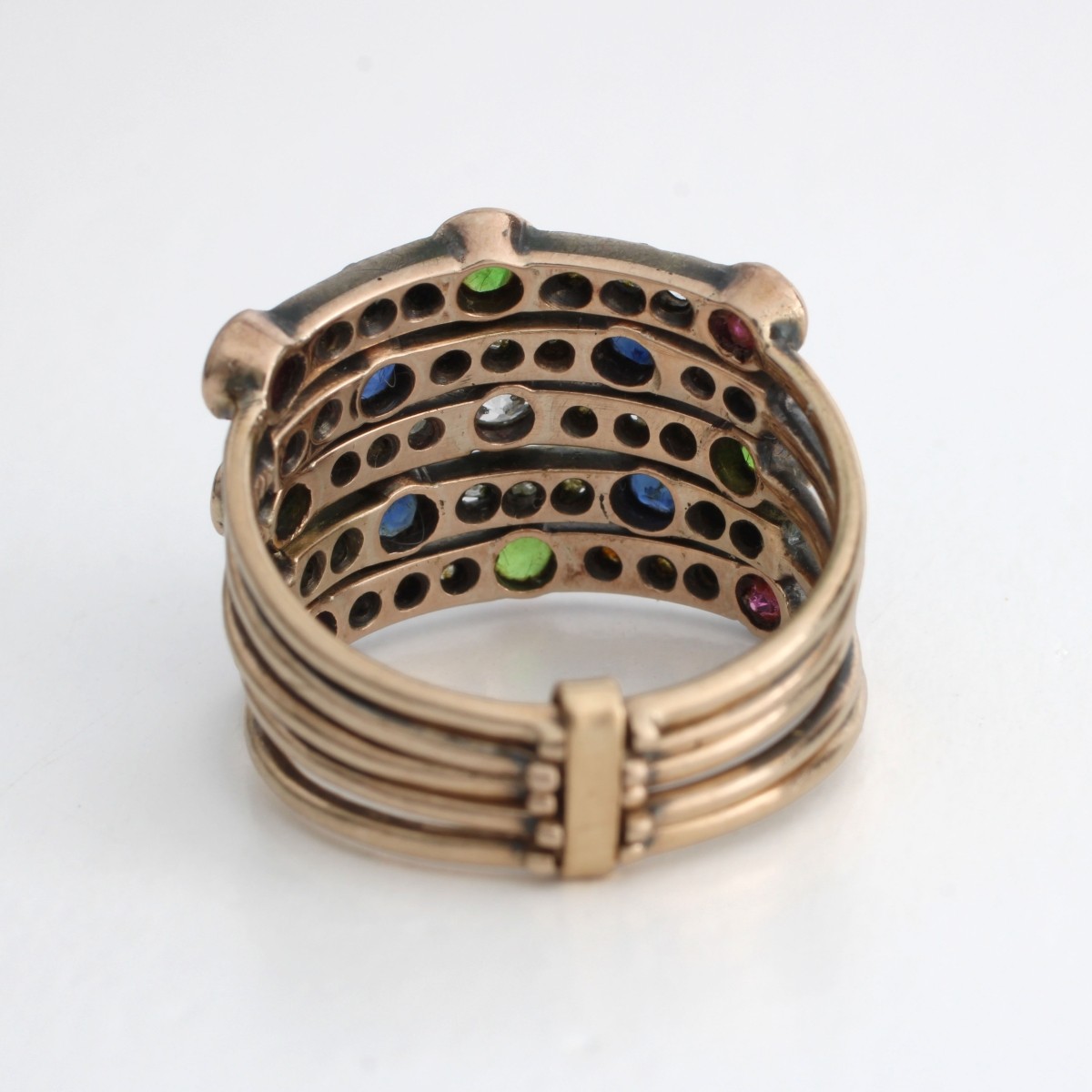 Gemstone, Diamond and 14K Ring