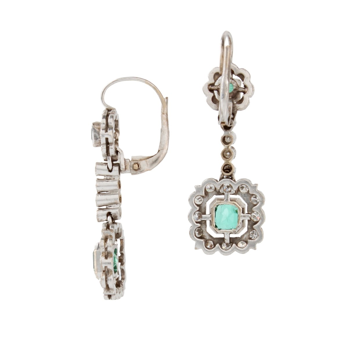 Emerald Diamonds and 14K Earrings