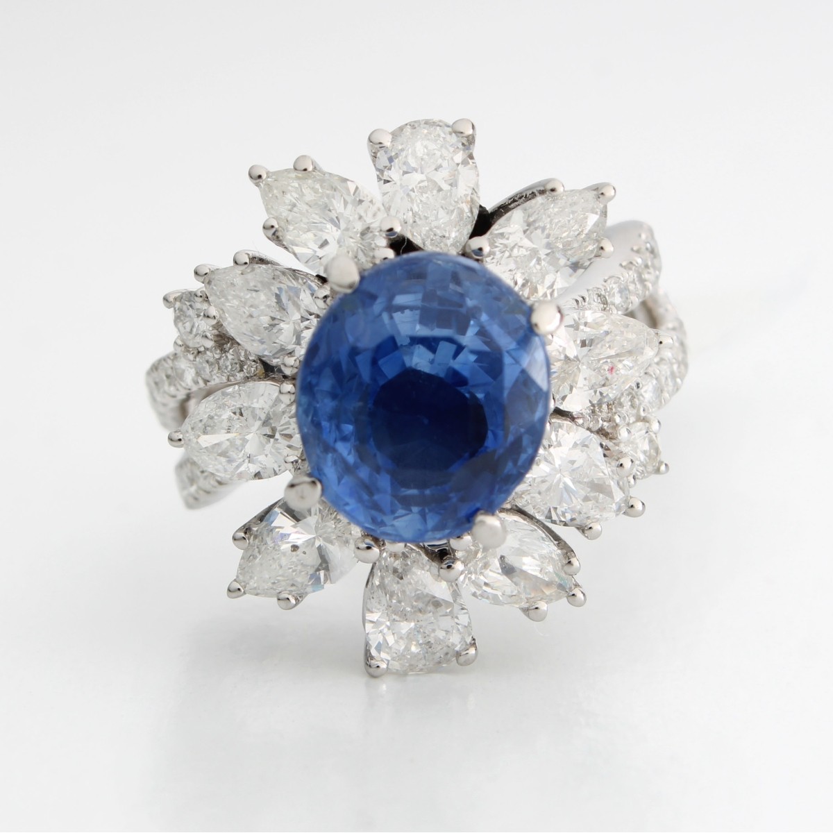 GIA Sri Lanka Sapphire & Diam. Ring