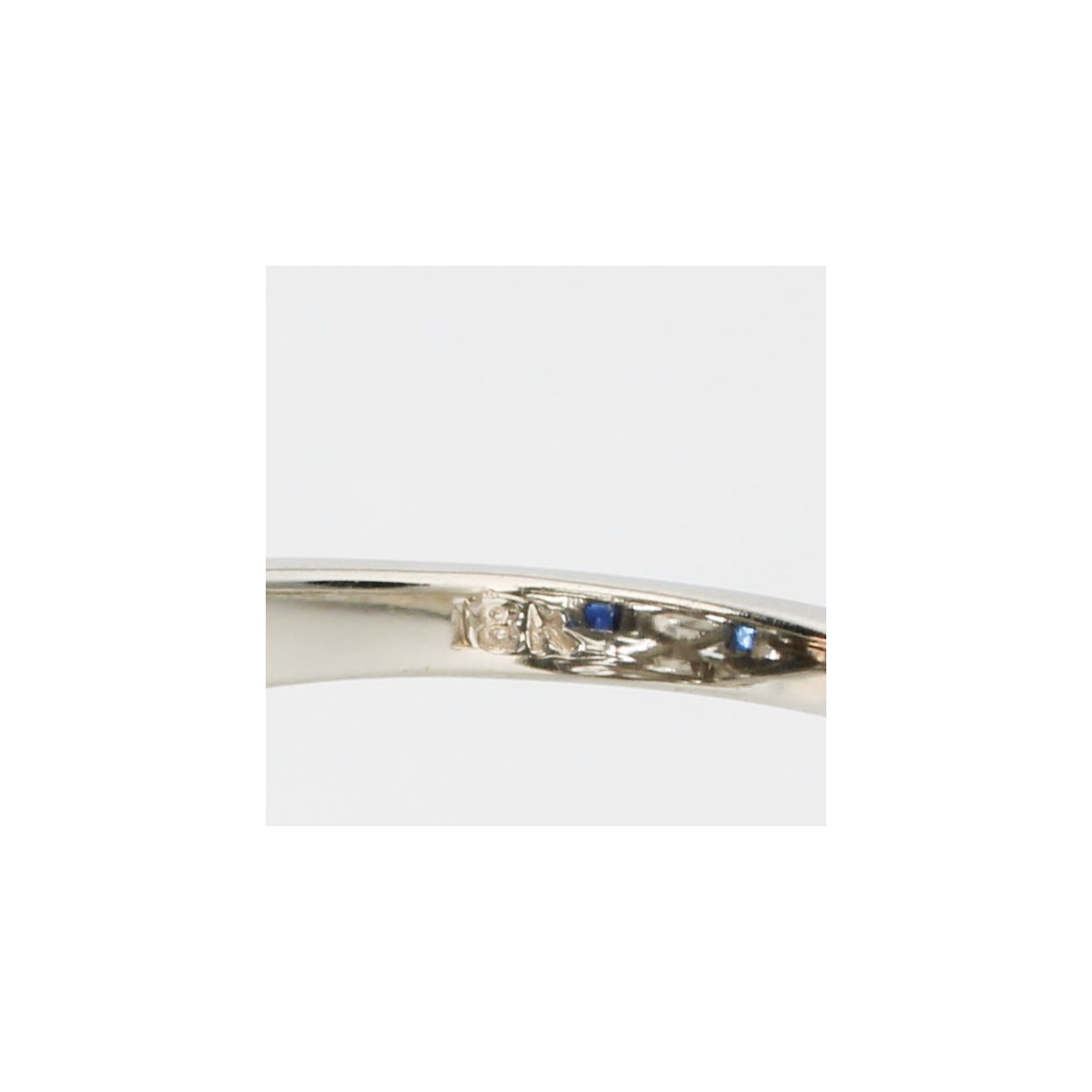 Deco Diamond Sapphire and Plat Ring