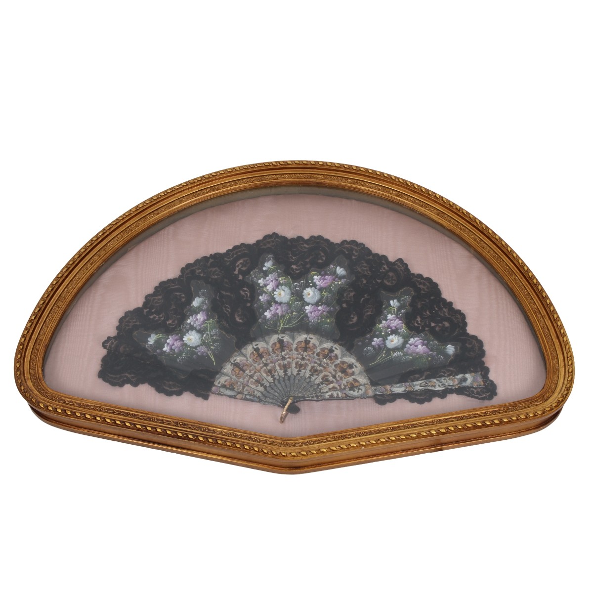Antique Framed Hand Painted Chinese Fan
