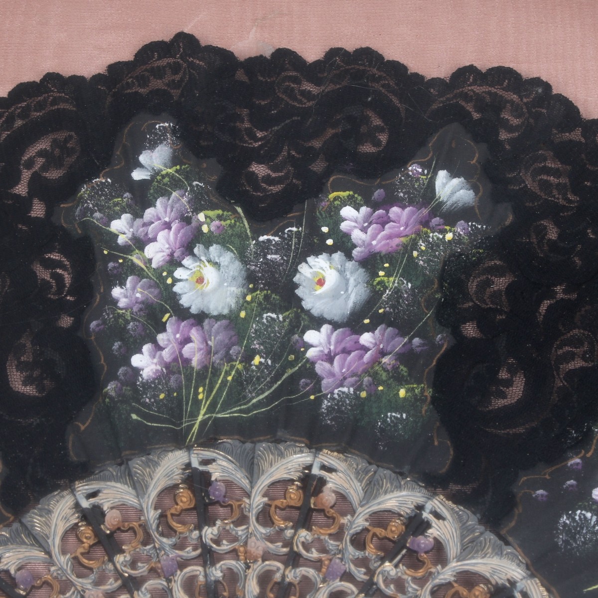 Antique Framed Hand Painted Chinese Fan