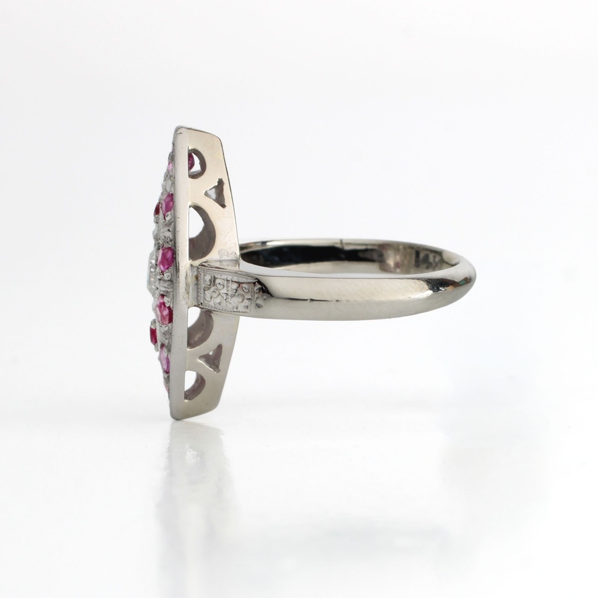 Deco Ruby Diamond and 14K Ring