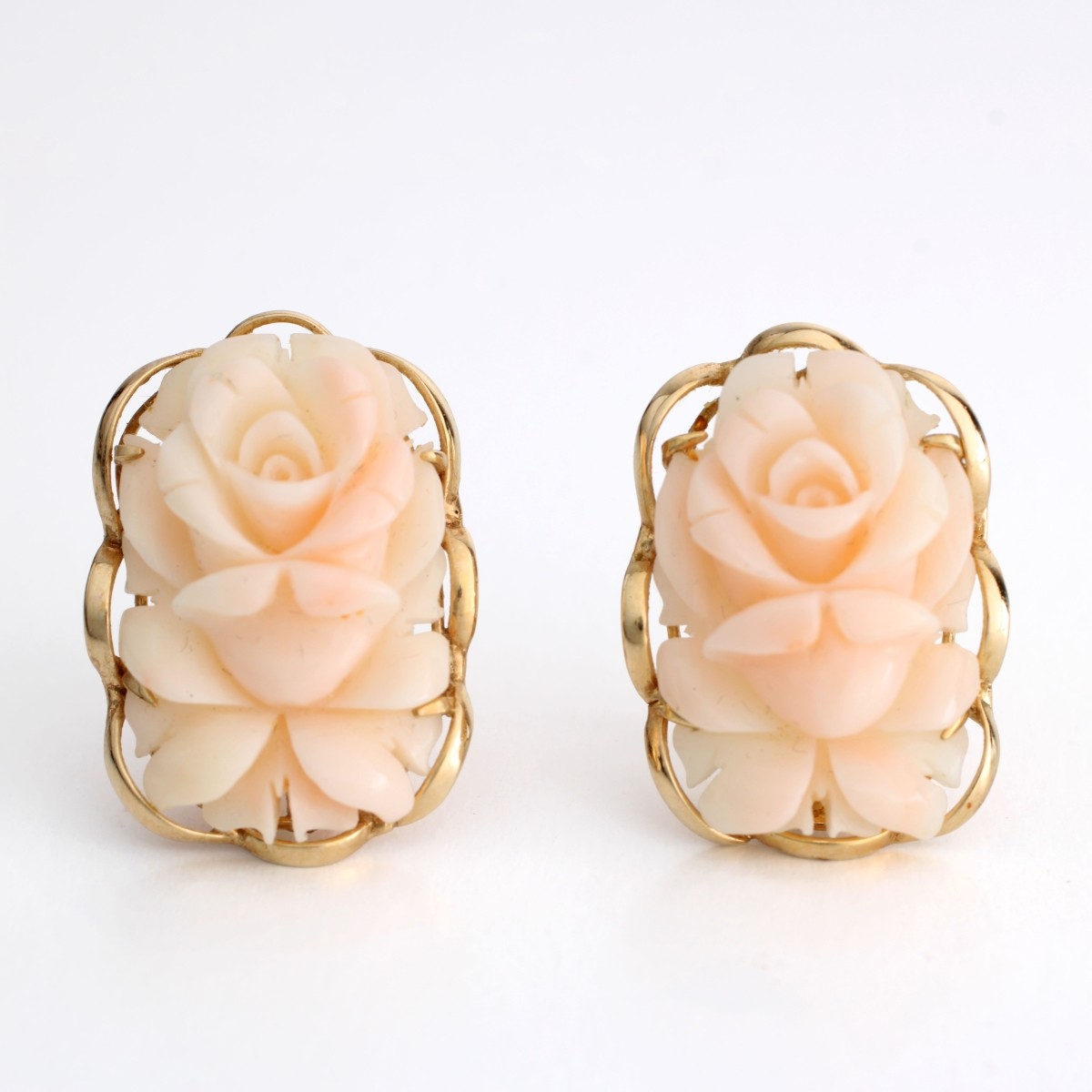 Coral and 14K Earrings