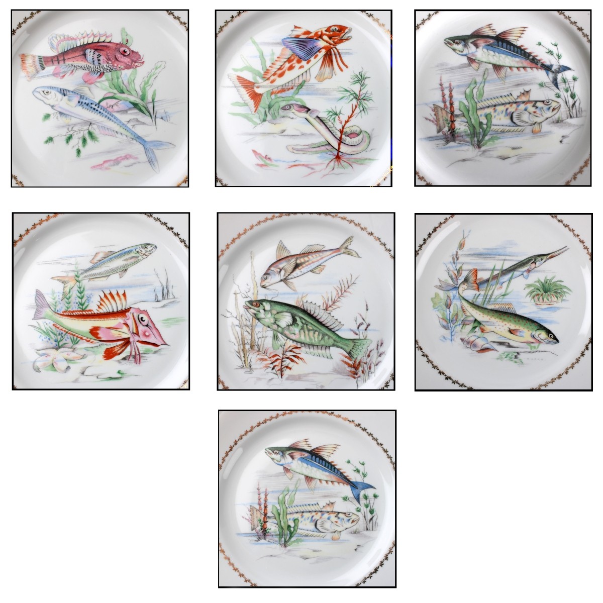 Ceramic France Limoges Fish Service