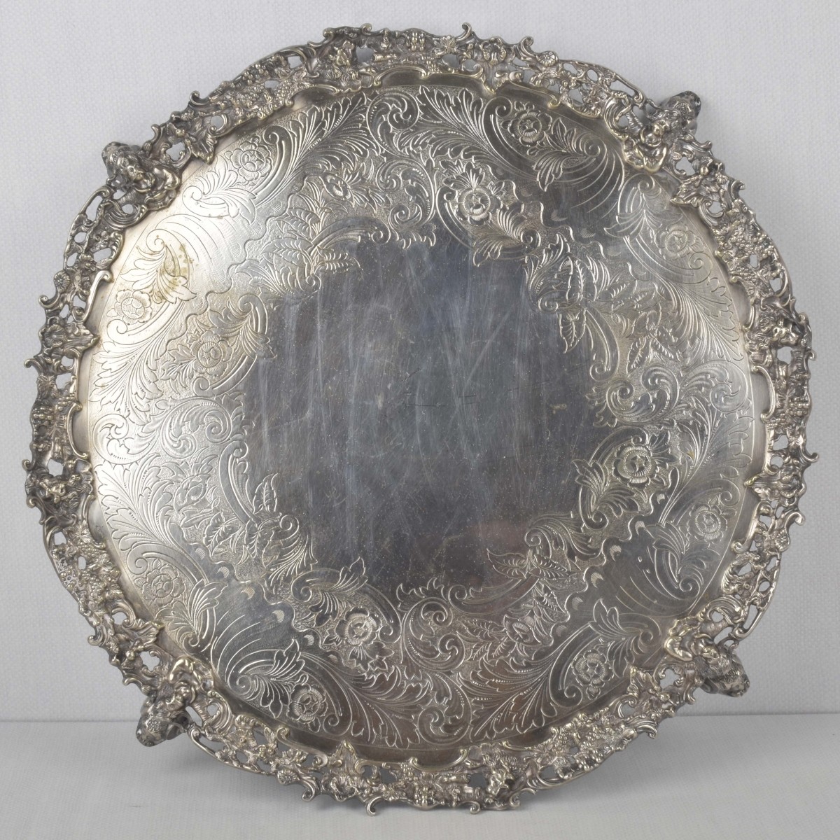 Engraved Foliate Salver