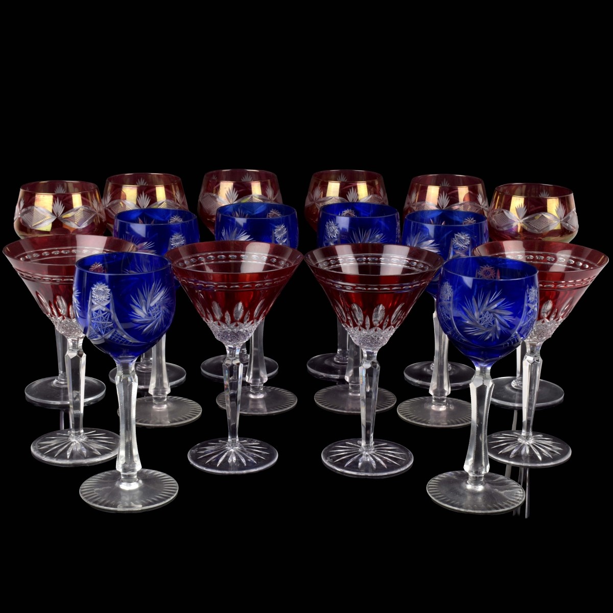 Cut Color to Clear Crystal Glasses