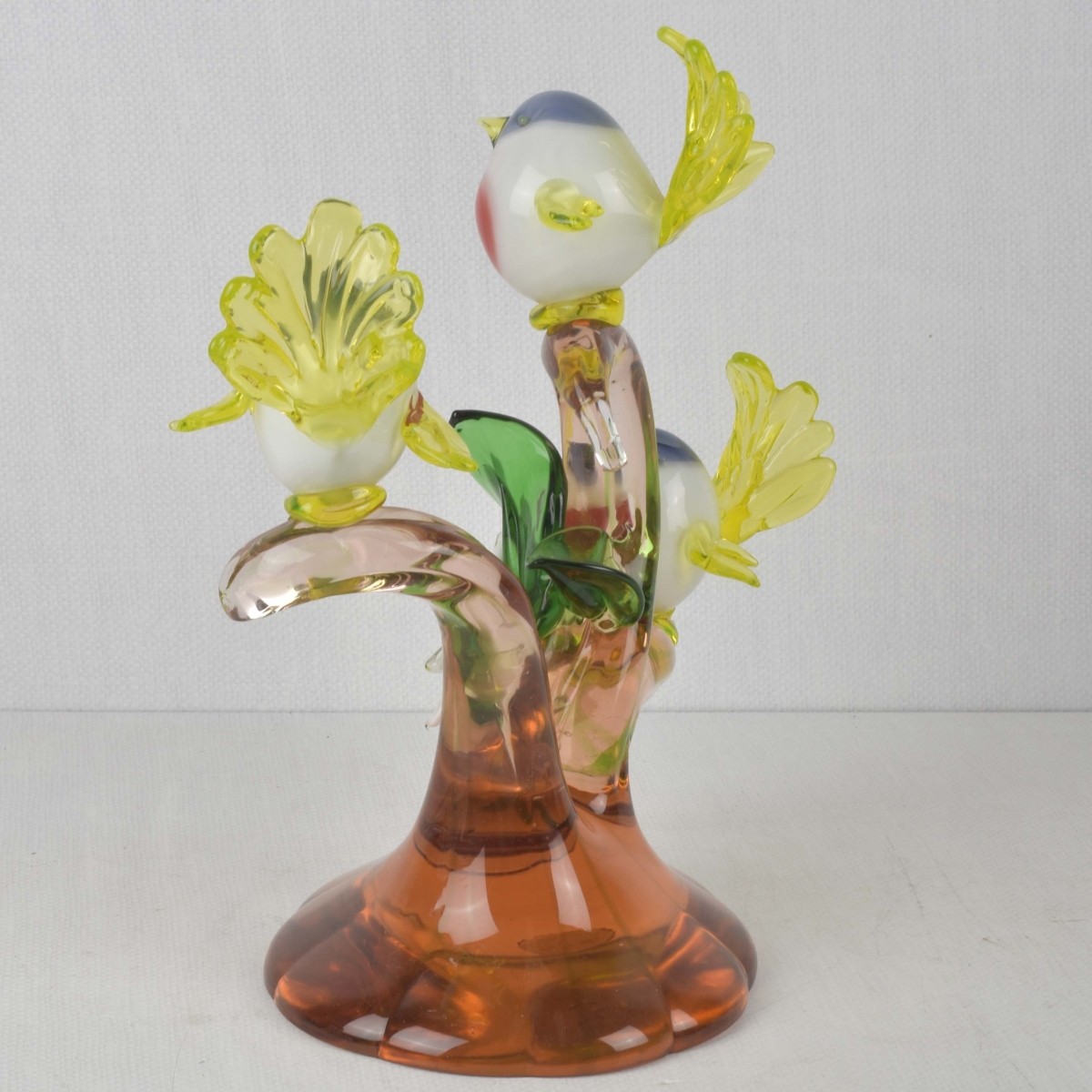 Murano Italian Three Bird Sculpture