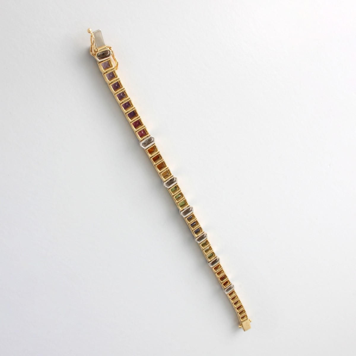 Gemstone Diamond and 18K Bracelet