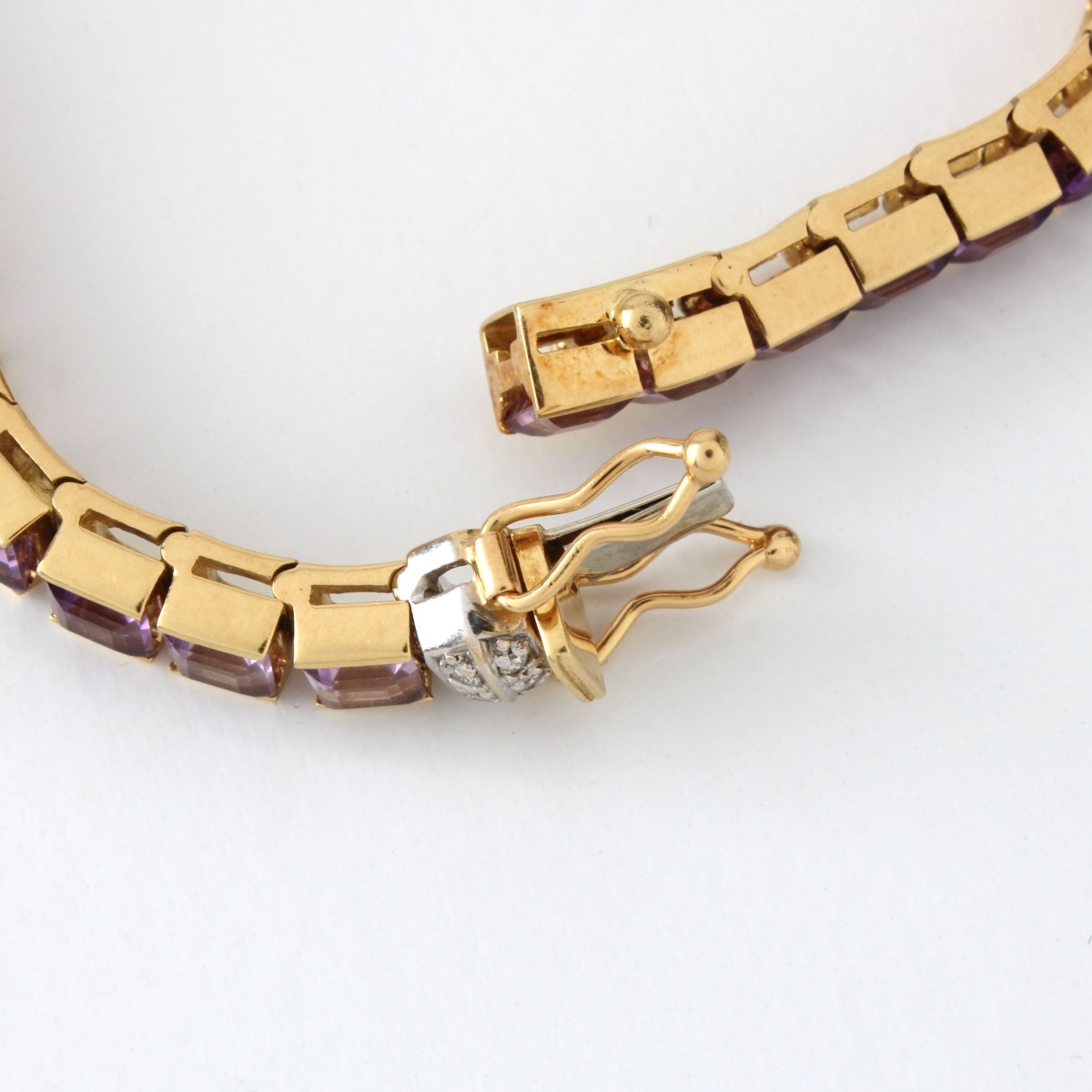 Gemstone Diamond and 18K Bracelet