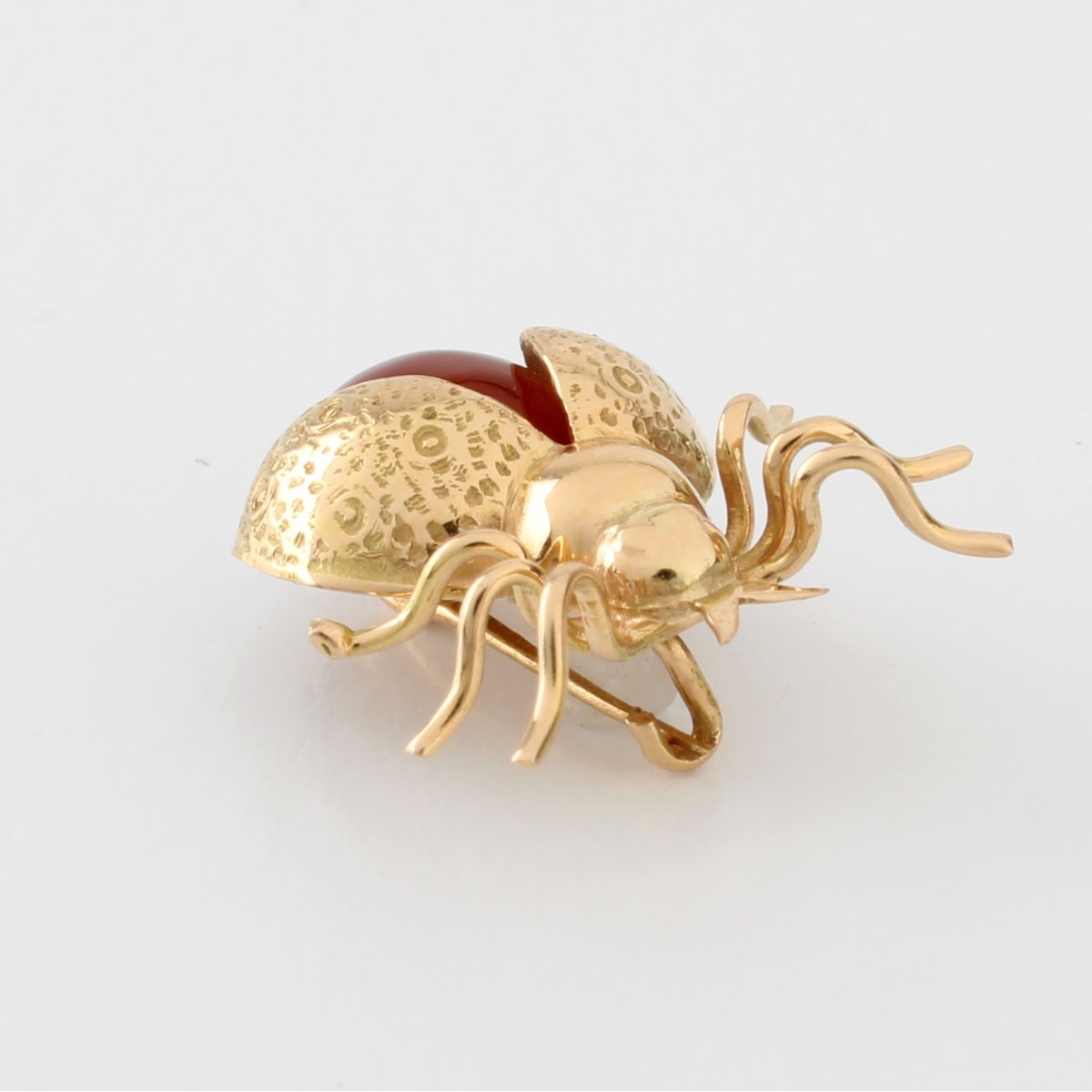 Carnelian and 18K Pin