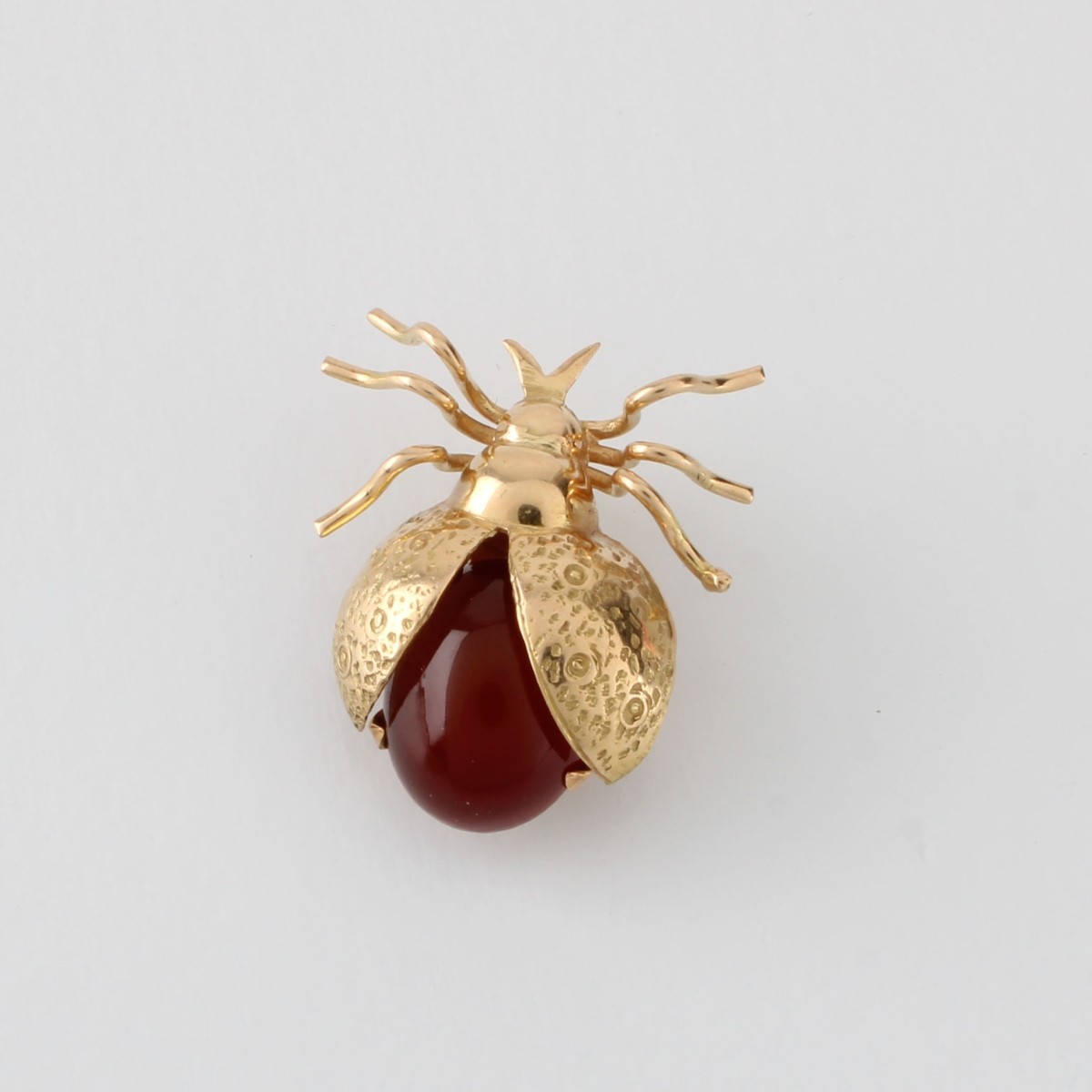 Carnelian and 18K Pin