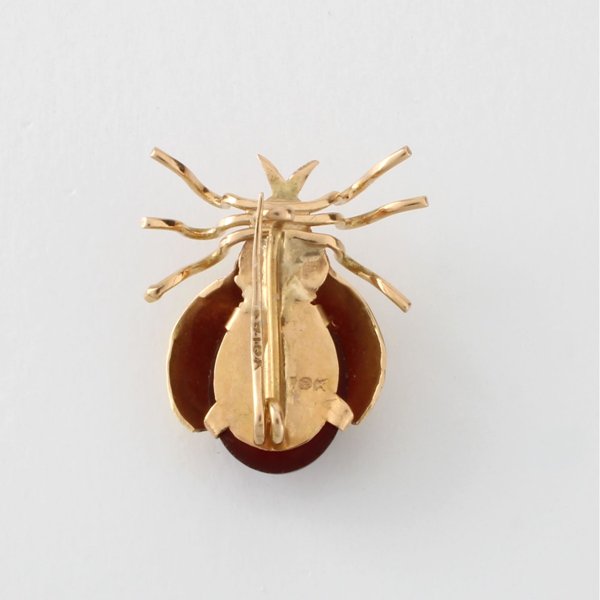 Carnelian and 18K Pin