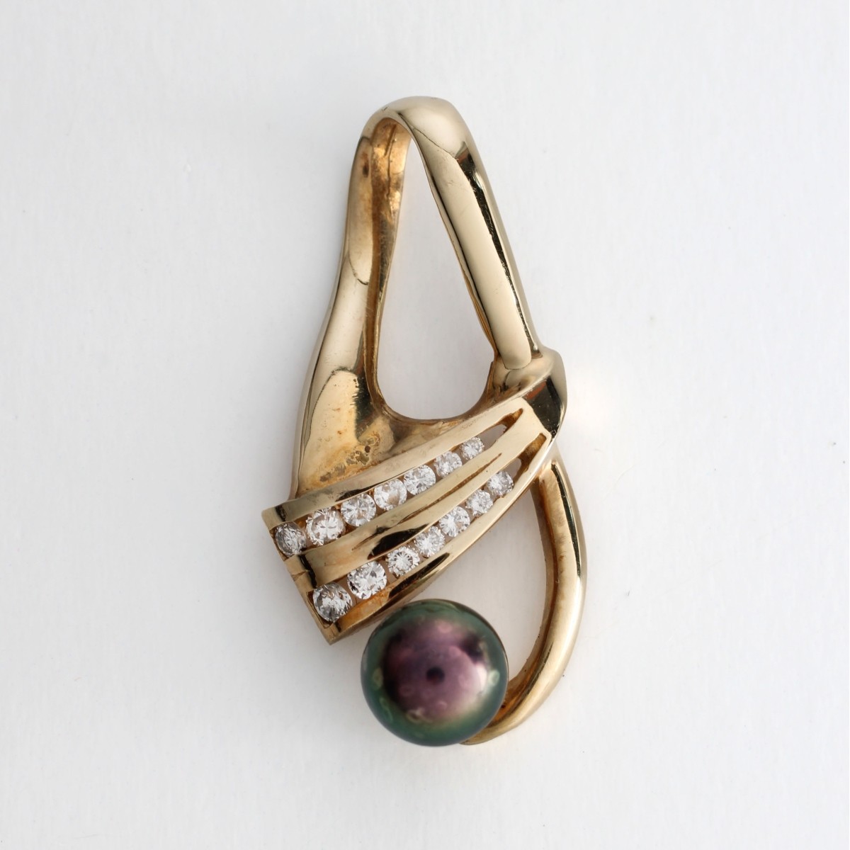 Pearl, Diamond and 14K Pendant