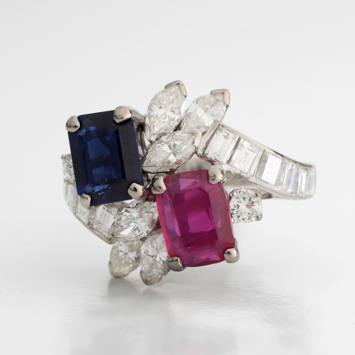 Diamond, Ruby, Sapphire and 14K Ring